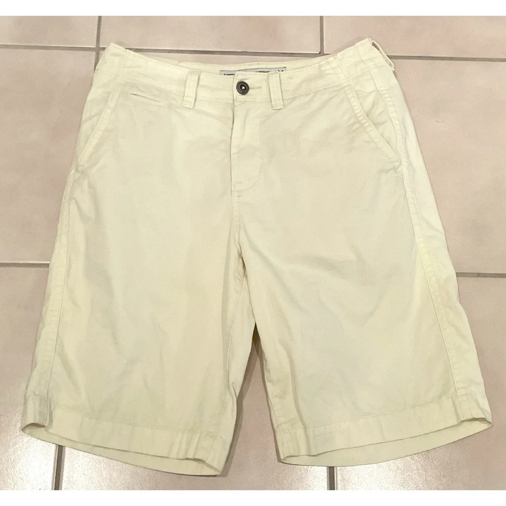 american eagle Y2K Men's LONGBOARD pale Yellow Shorts Size 30 Relaxed Fit AE